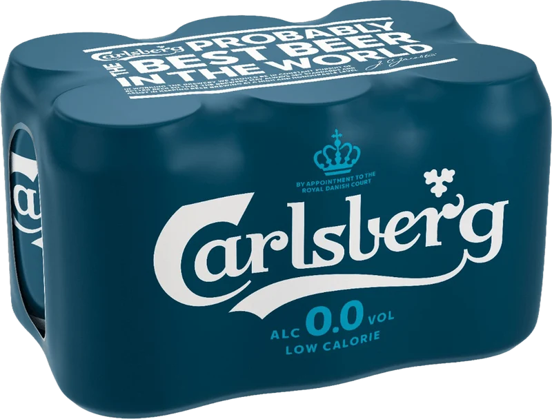 Carlsberg 0.0% Pilsner Lager Beer 33cl Can 6 Pack