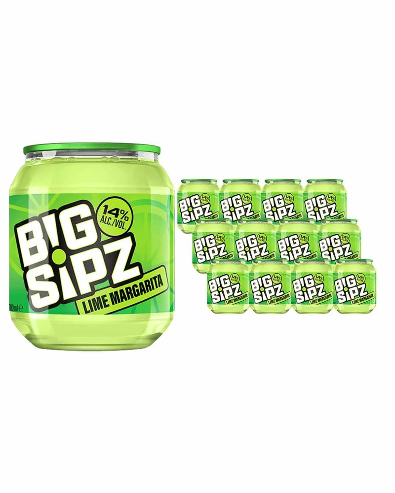 Big Sipz Lime Margarita Cocktail Multipack, 12 x 200 ml
