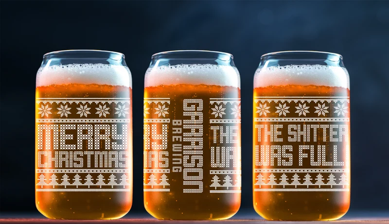 Merry Christmas: 16oz Can Glass