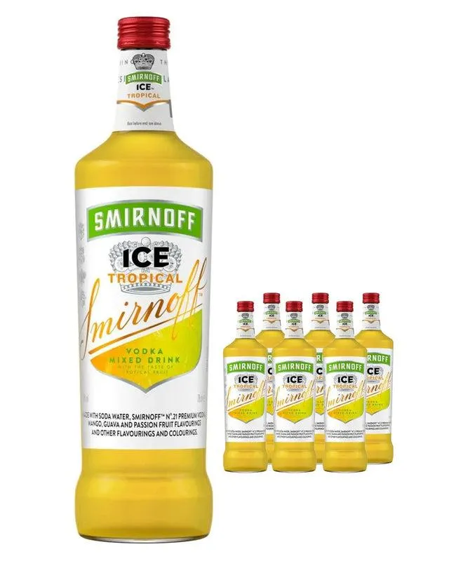 Smirnoff Ice Tropical Ready To Drink Vodka Cocktail Multipack, 6 x 70 cl
