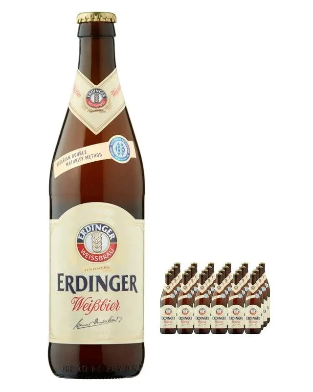 Erdinger Weissbier Beer Bottle Multipack, 12 x 500 ml