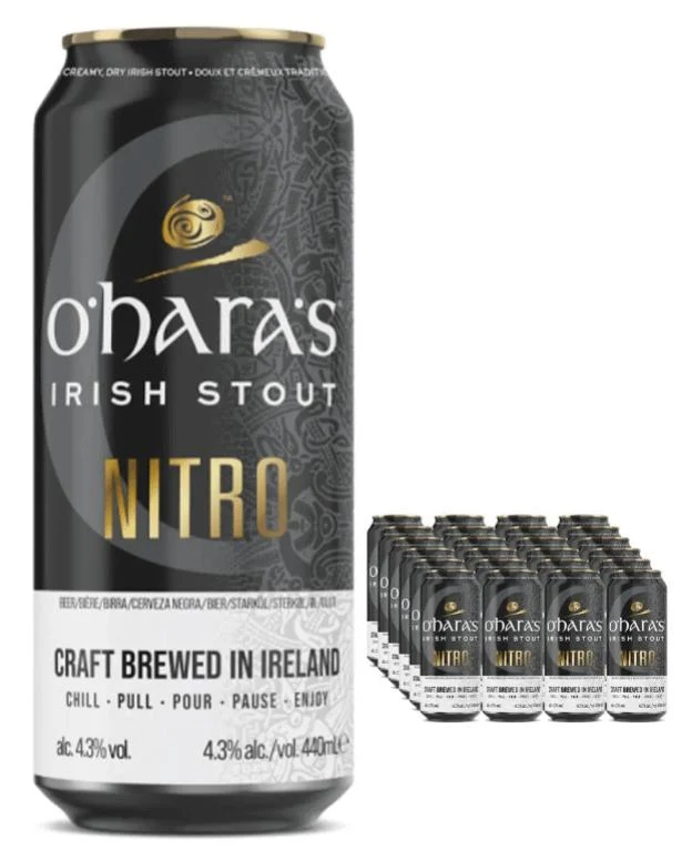 O'Hara's Irish Nitro Stout Beer Multipack, 24 x 440 ml