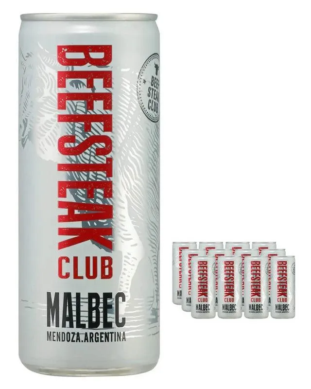 Beefsteak Club Malbec Can Multipack, 12 x 250 ml