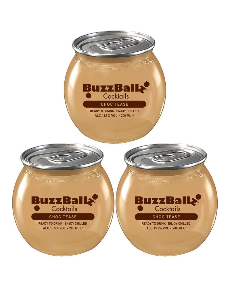 BuzzBallz Choc Tease Cocktail, 3 x 200 ml