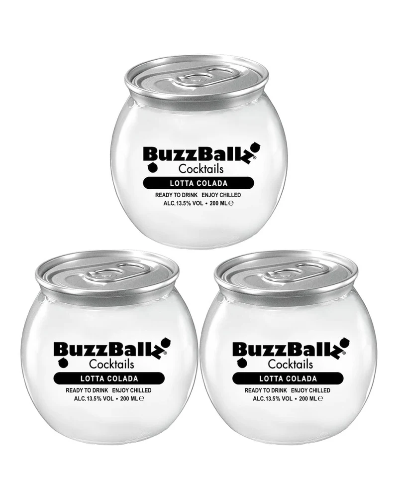 BuzzBallz Lotta Colada Cocktail, 3 x 200 ml