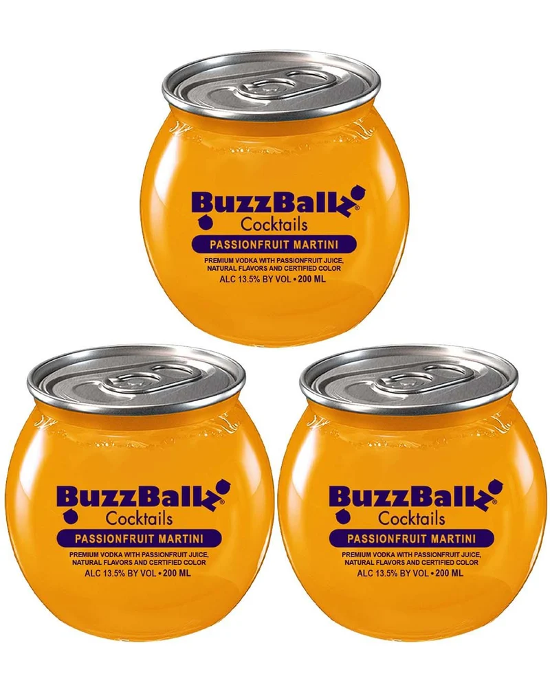 BuzzBallz Passionfruit Martini Cocktail Multipack, 3 x 200 ml