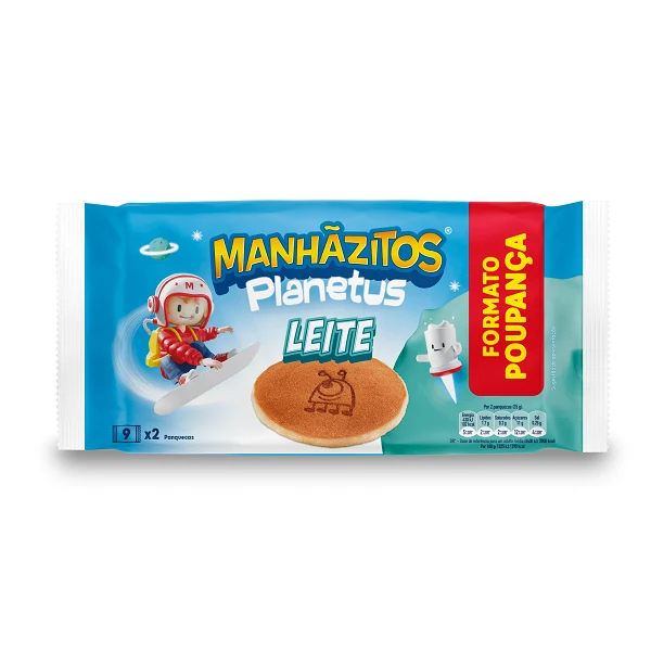 Manhãzitos Planetus Milk Pancakes 18 Pack 315g