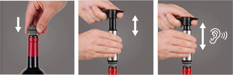 Vacu Vin Wine Saver Stainless Steel 1 pump, 2 stoppers