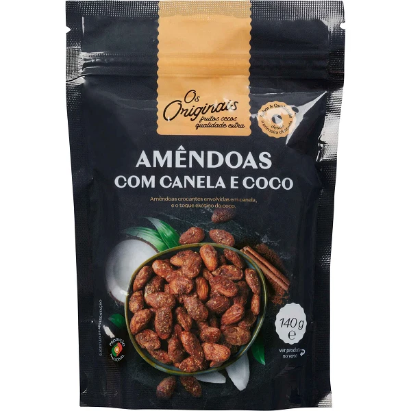 Os Originais Almonds with Cinnamon and Coconut 140g