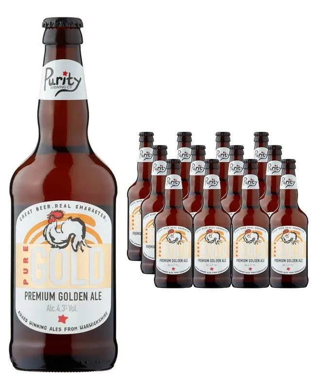 Purity Brewing Co. Pure Gold Golden Ale Multipack, 8 x 500 ml