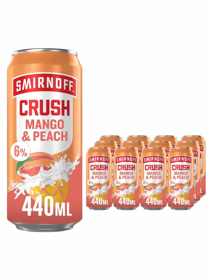Smirnoff Crush Mango & Peach Can Multipack, 12 x 440 ml