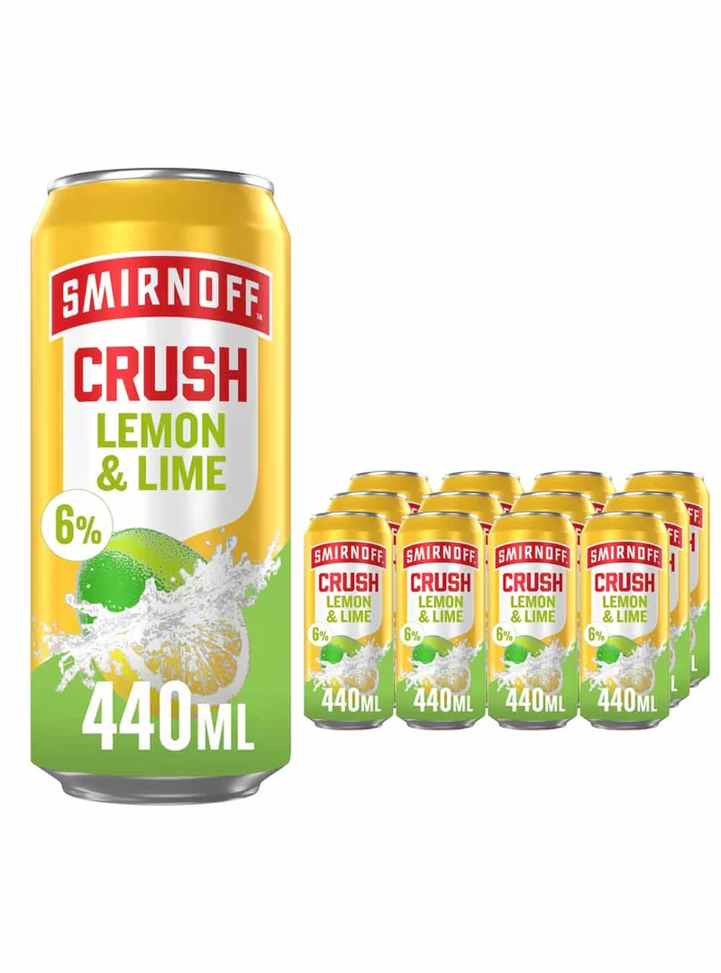 Smirnoff Crush Lemon & Lime Can Multipack, 12 x 440 ml