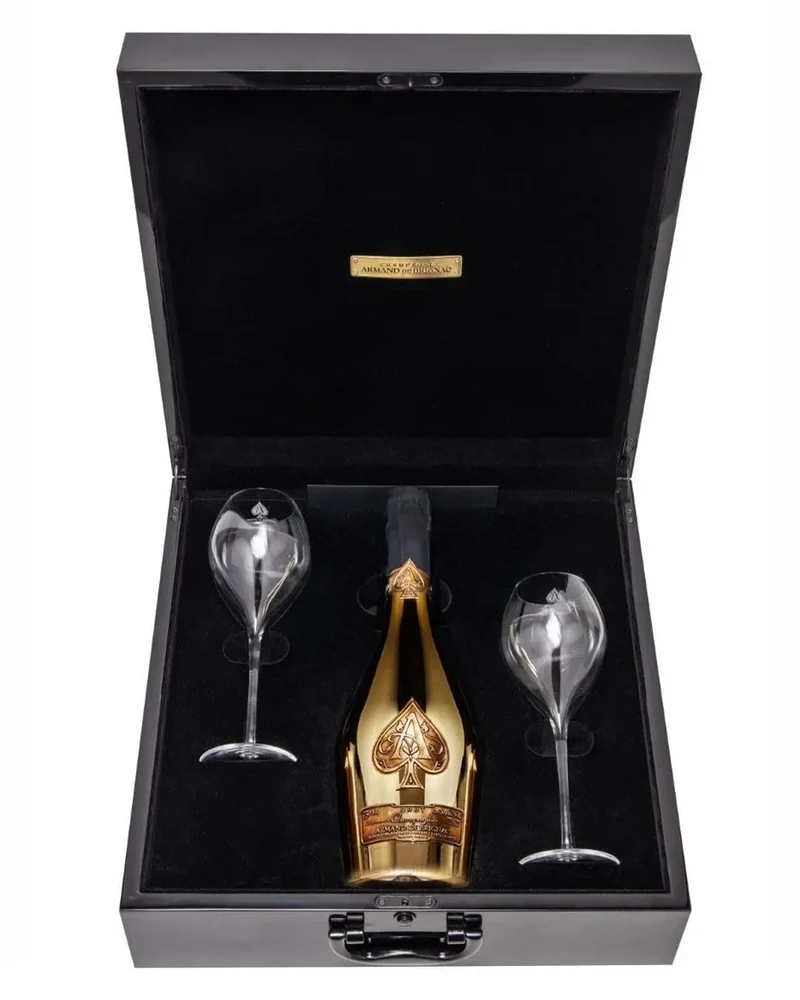 Armand de Brignac Ace of Spades Brut Gold Champagne Glass Set, 75 cl