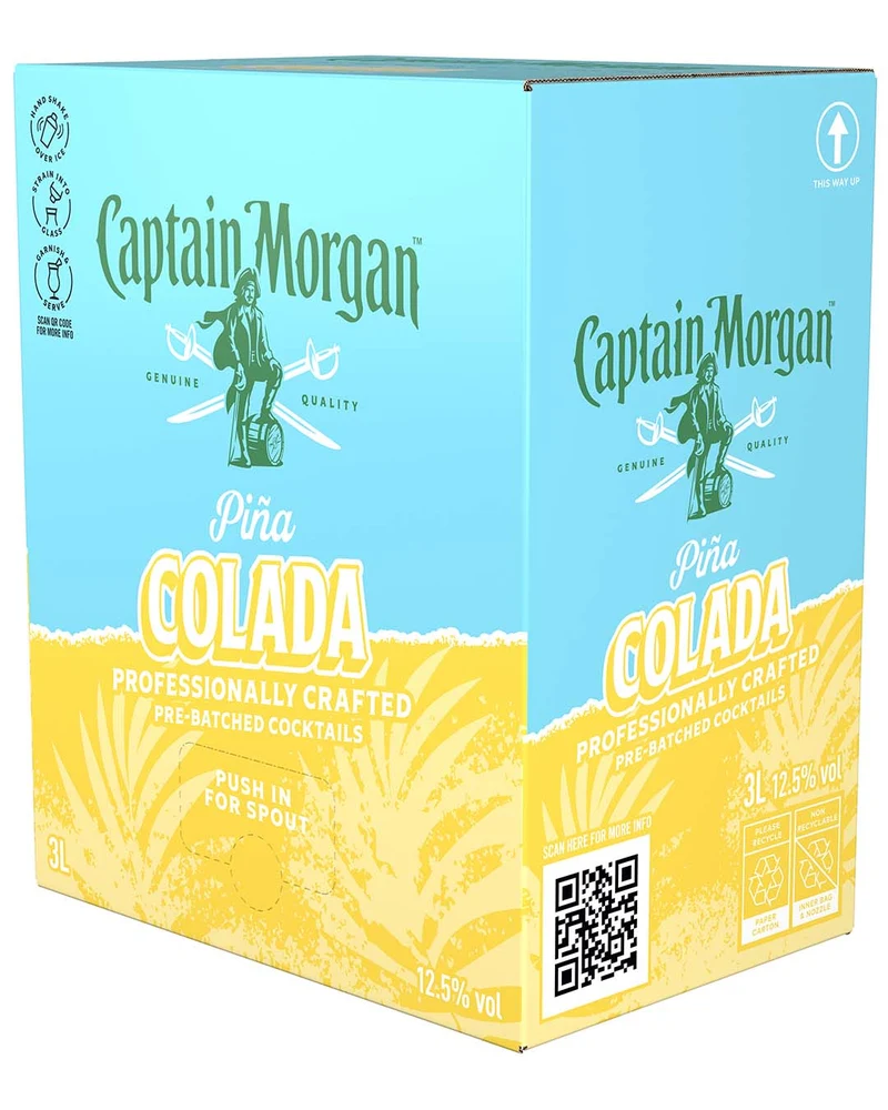Captain Morgan Piña Colada Premixed Cocktail Bag in Box, 3 L
