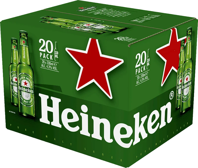 Heineken 33cl Bottle 20 Pk