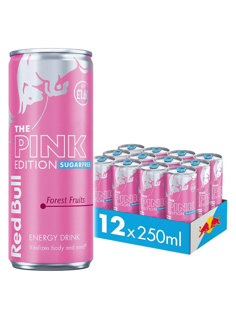 Red Bull The Pink Edition - Forest Fruits Sugar Free Energy Drink Price Marked Multipack, 12 x 250 ml
