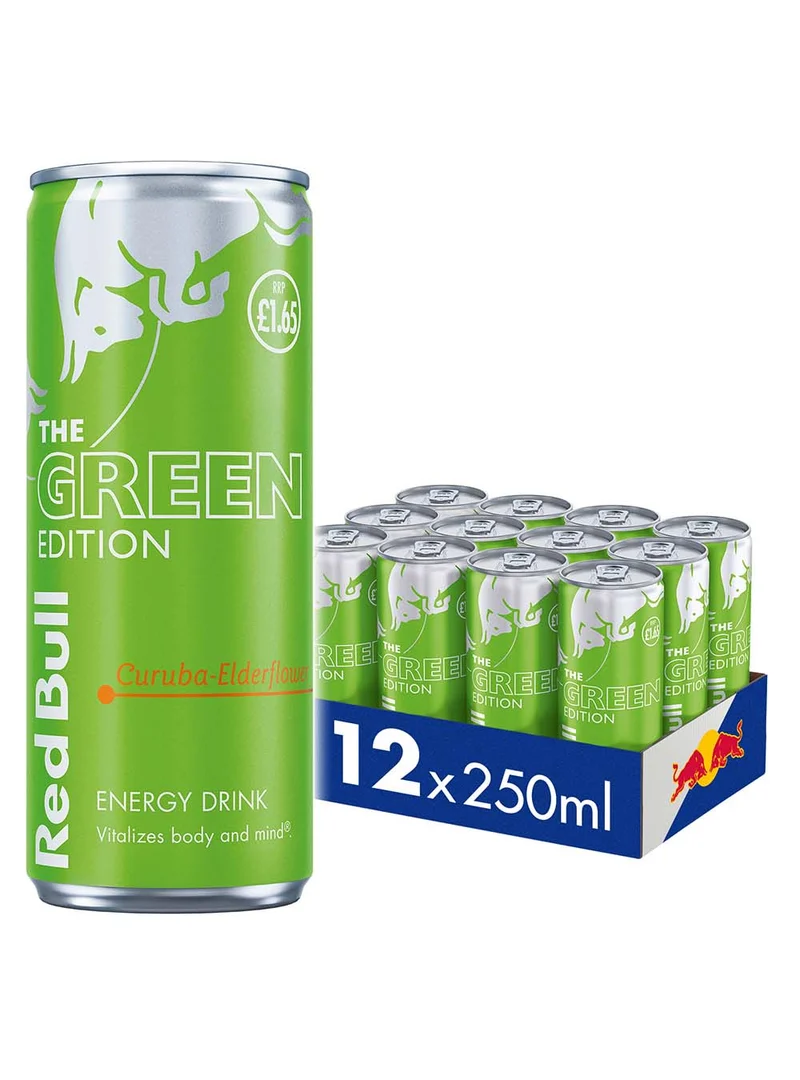 Red Bull The Green Edition - Curuba and Elderflower Energy Drink Price Marked Multipack, 12 x 250 ml