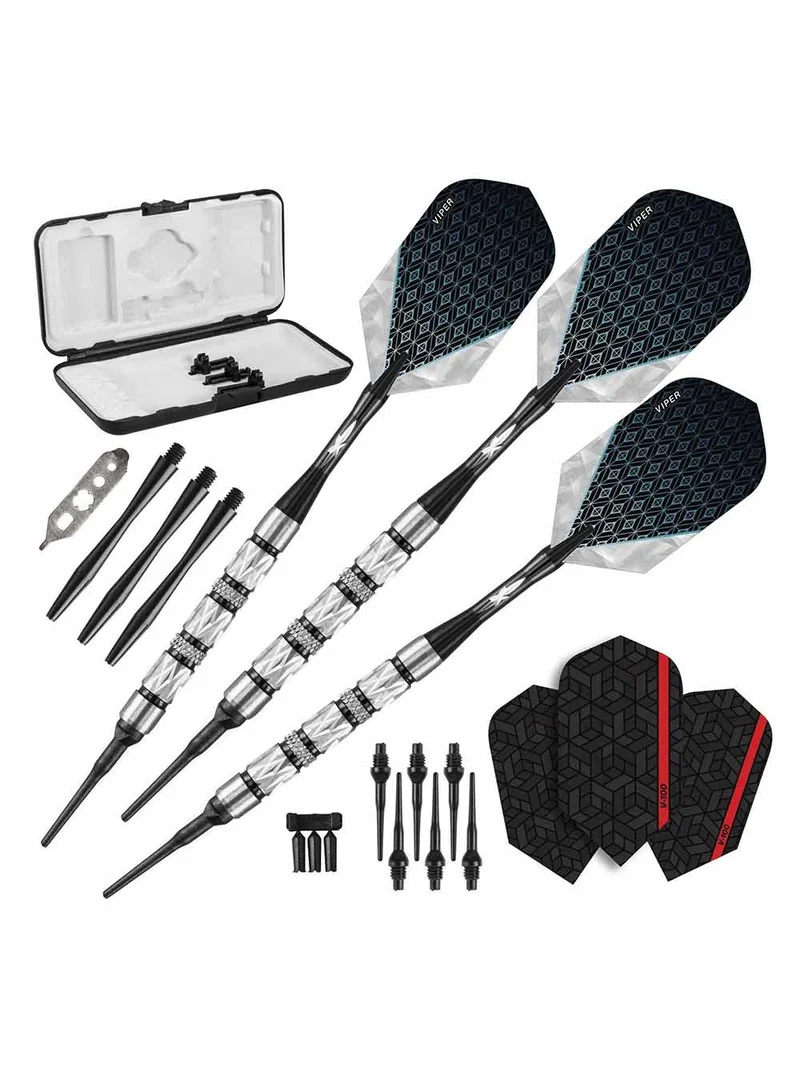 Viper Diamond Darts 90% Tungsten Soft Tip Dart Set Silver Rings 16 Grams