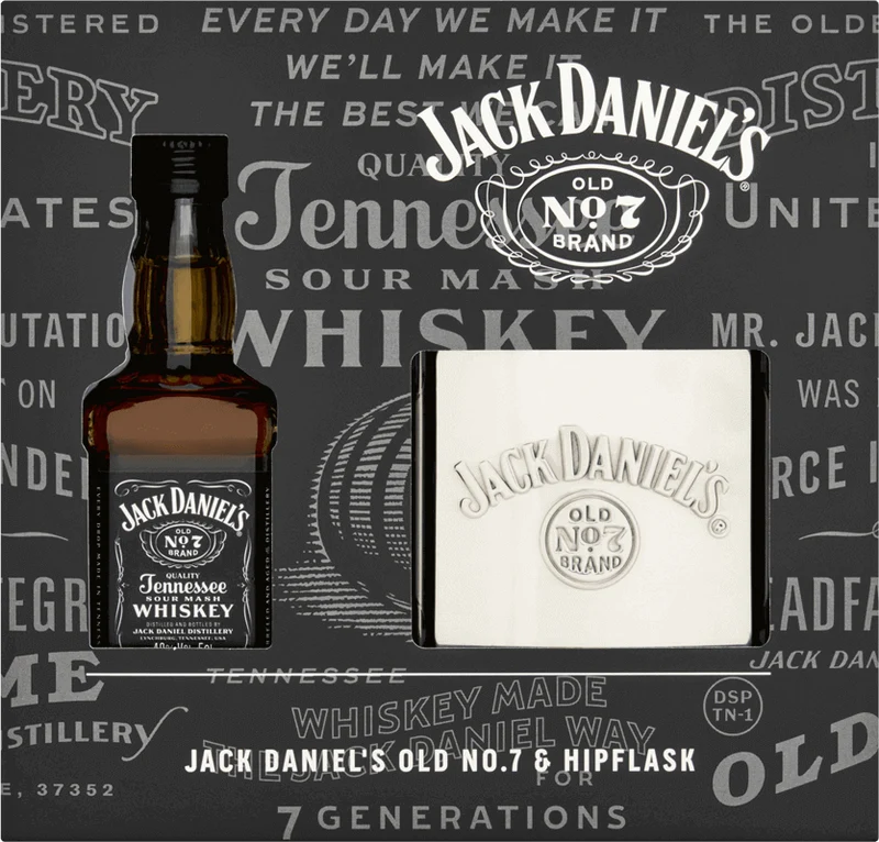Jack Daniel's No.7 5cl and 3oz Hipflask Gift Set