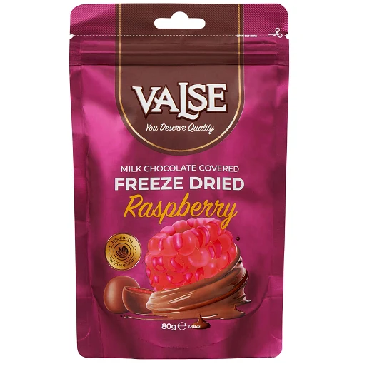 Valse Freeze Dried Raspberries in Milk Chocolate 80g