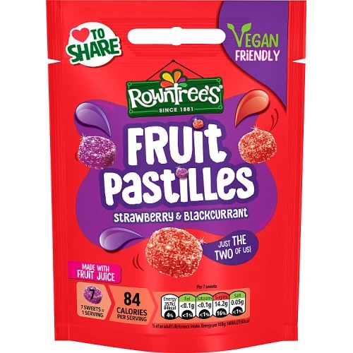 Rowntree's Fruit Pastilles Strawberry and Blackcurrant 143g