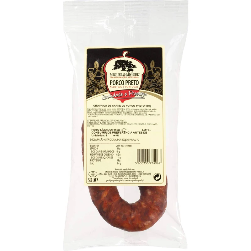 Miguel & Miguel Chouriço de Carne de Porco Preto Black Pork Sausage 150g