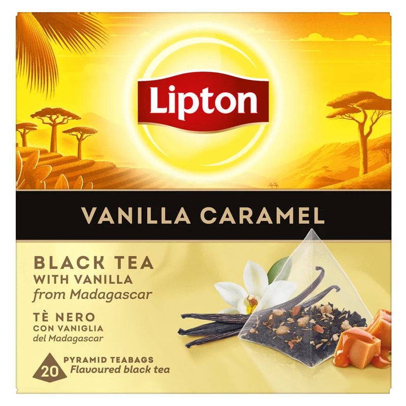 Lipton Vanilla and Caramel Black Tea 20 Pyramid Bags
