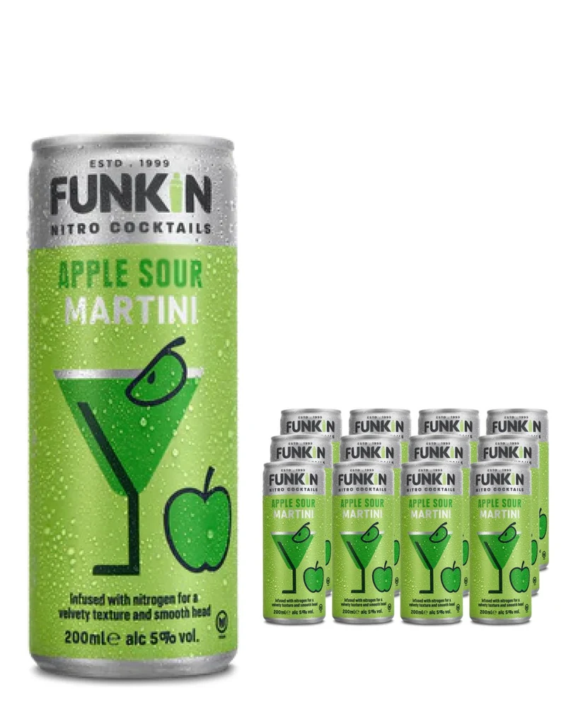 Funkin Nitro Sour Apple Martini Cocktail Can Multipack, 12 x 200 ml
