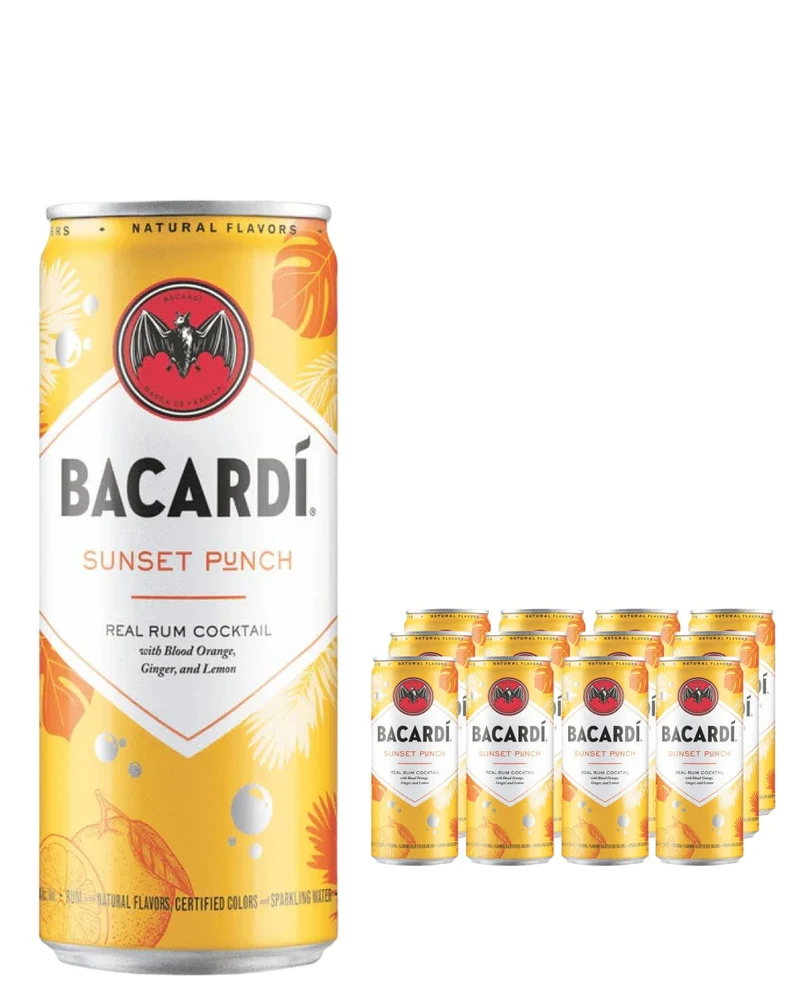 Bacardi Sunset Orange Rum Premixed Drink Can Multipack, 12 x 250 ml