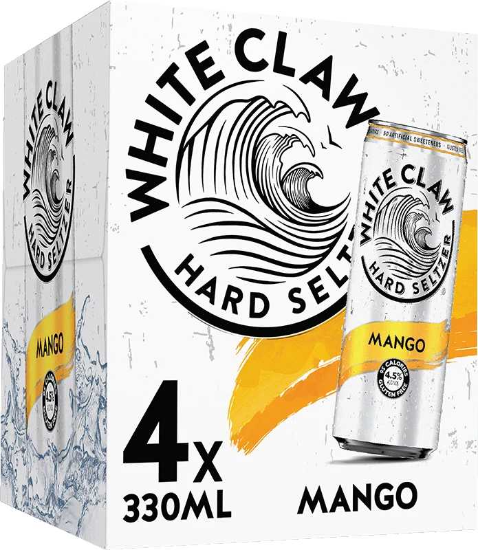 White Claw Hard Seltzer Mango 4 Pack (33cl Cans)