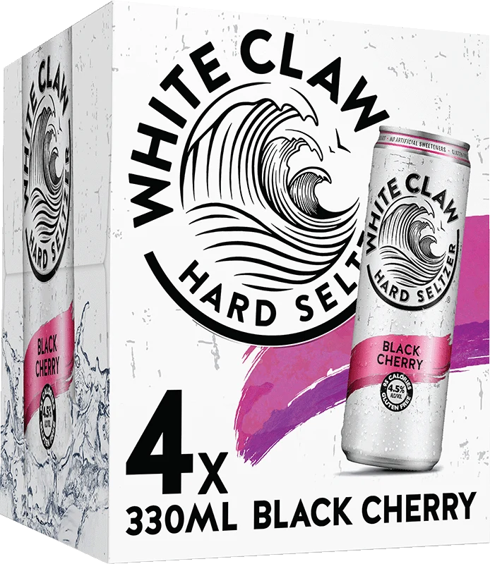 White Claw Hard Seltzer Black Cherry 4 Pack (33cl Cans)
