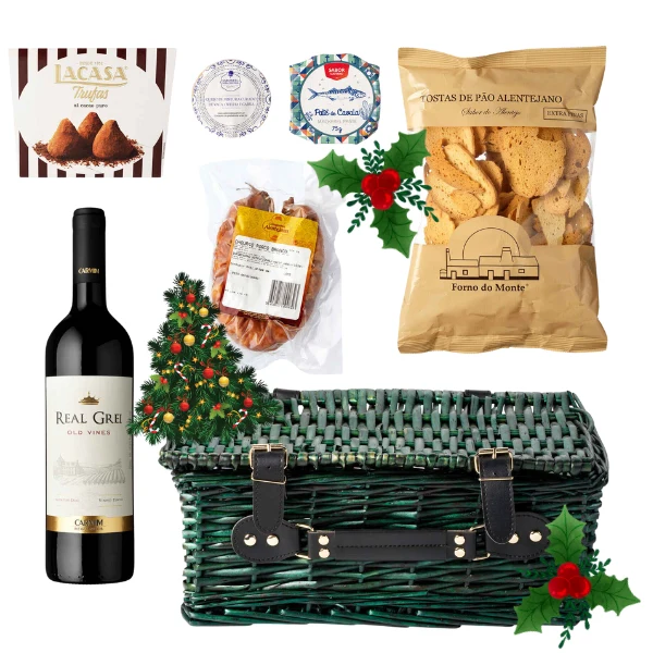 Real Grei Red Wine and Cheese Christmas Hamper