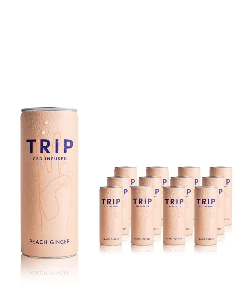 Trip Drink Peach Ginger Fizzy Drink Multipack, 12 x 250 ml