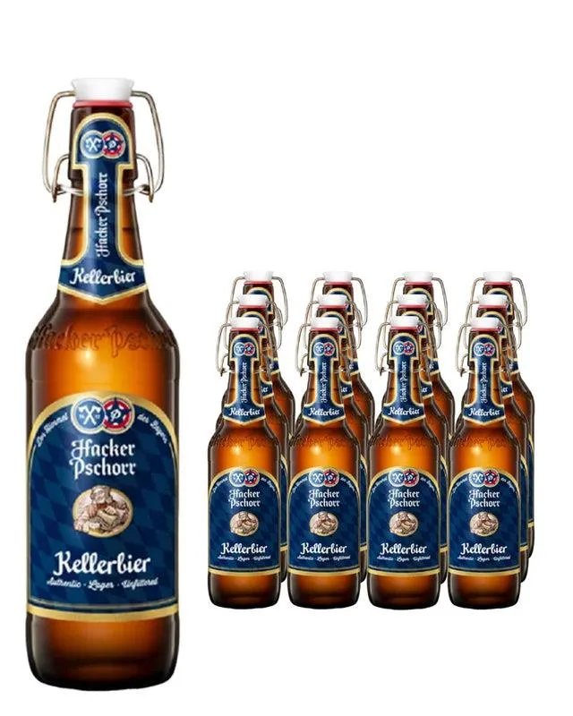 Hacker Pschorr Kellerbier Bottle Multipack, 12 x 500 ml