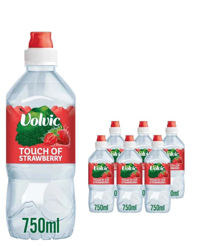Volvic Touch of Fruit Strawberry Flavoured Water Multipack, 6 x 750 ml