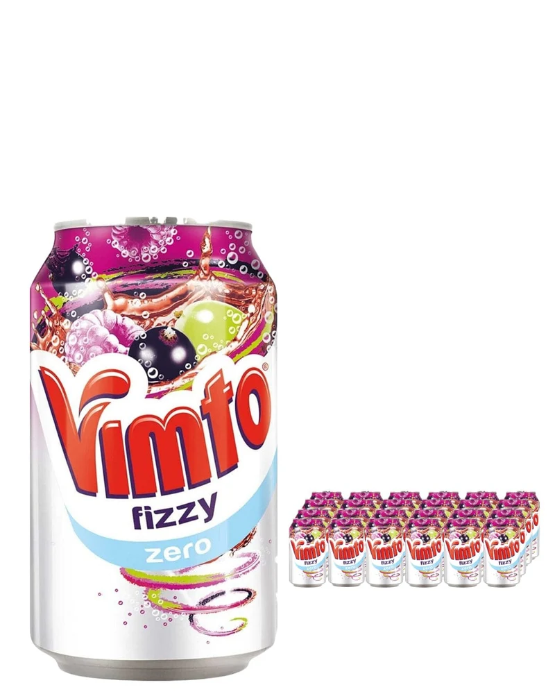 Vimto Nas Sugar Fizzy Fruity Soft Drink Can Multipack, 24 x 330 ml