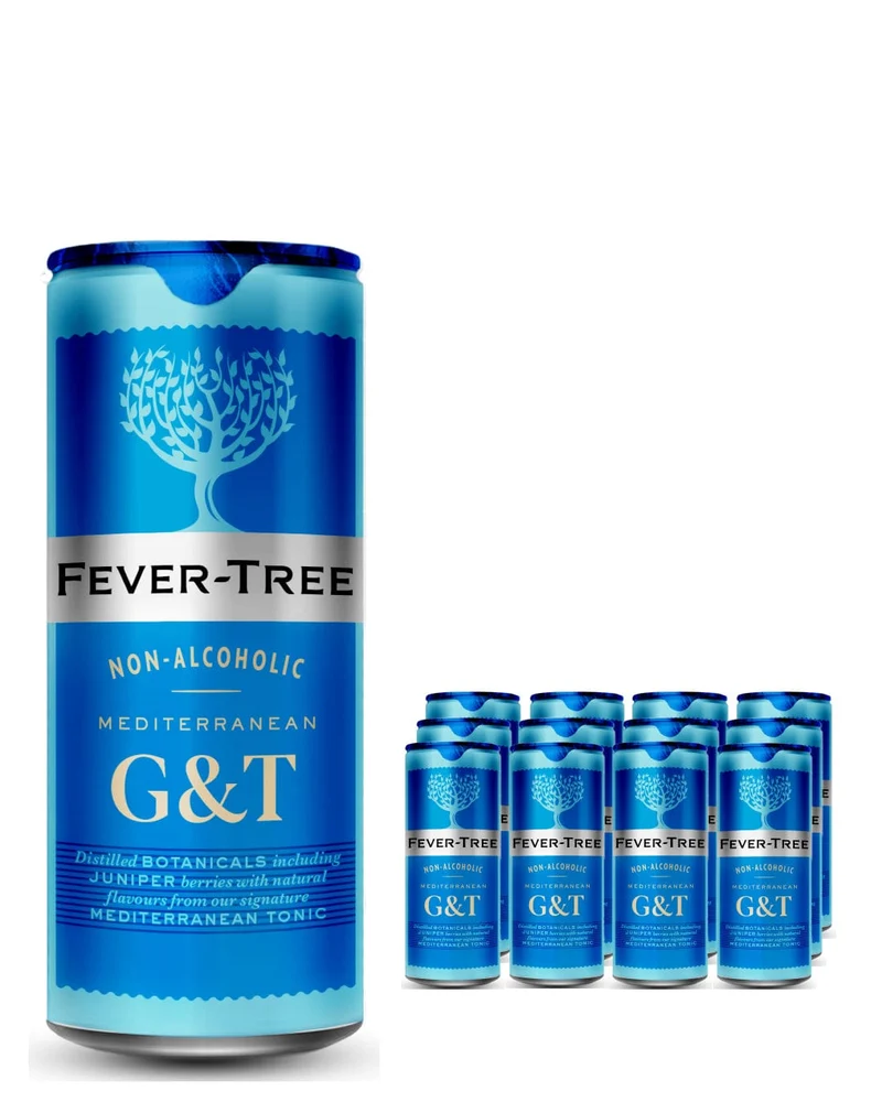 Fever-Tree Non Alcoholic Mediterranean Gin & Tonic Premixed Drink Multipack, 12 x 250 ml