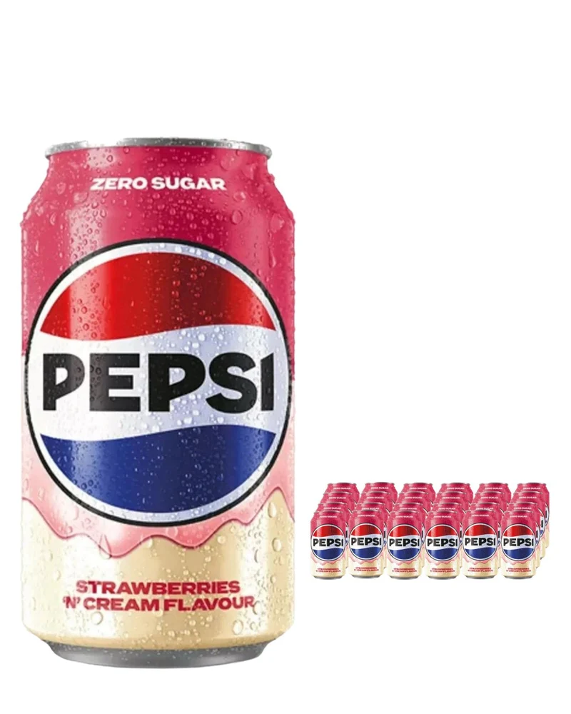 Pepsi Strwberry 'N' Cream Soda Can Multipack, 24 x 330 ml
