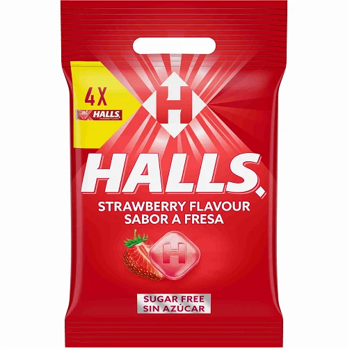 Halls Vita C Strawberry Sugar Free 4 x 32g