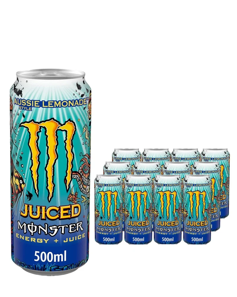 Monster Aussie Lemonade Energy Drink Can Multipack, 12 x 500 ml