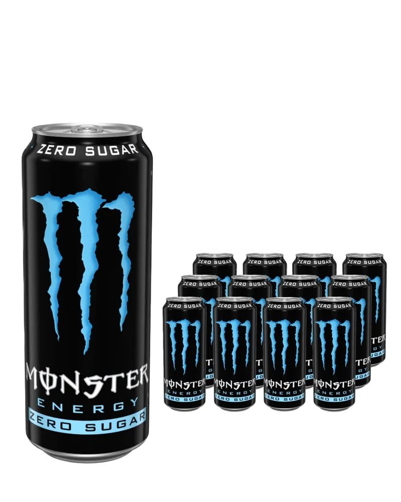 Monster Zero Sugar Blue Energy Drink Can Multipack, 12 x 500 ml