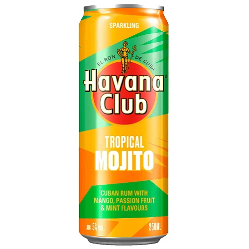 Havana Club Tropical Mojito Ready to Drink Cocktail 250ml Can 5% ABV