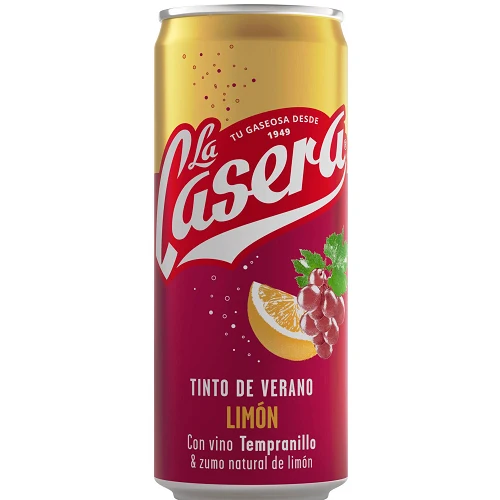 La Casera Tinto de Verano Red Wine Cooler with Lemon 330ml Can 3.4% ABV