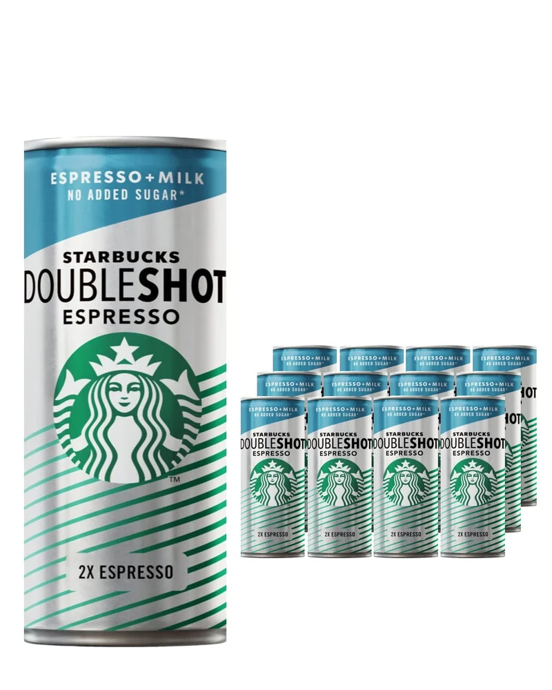 Starbucks Doubleshot Espresso No Added Sugar Iced Coffee Can Multipack, 12 x 200 ml