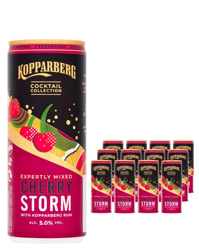 Kopparberg Sparkling Cherry Storm Rum Premixed Cocktail Multipack, 12 x 250