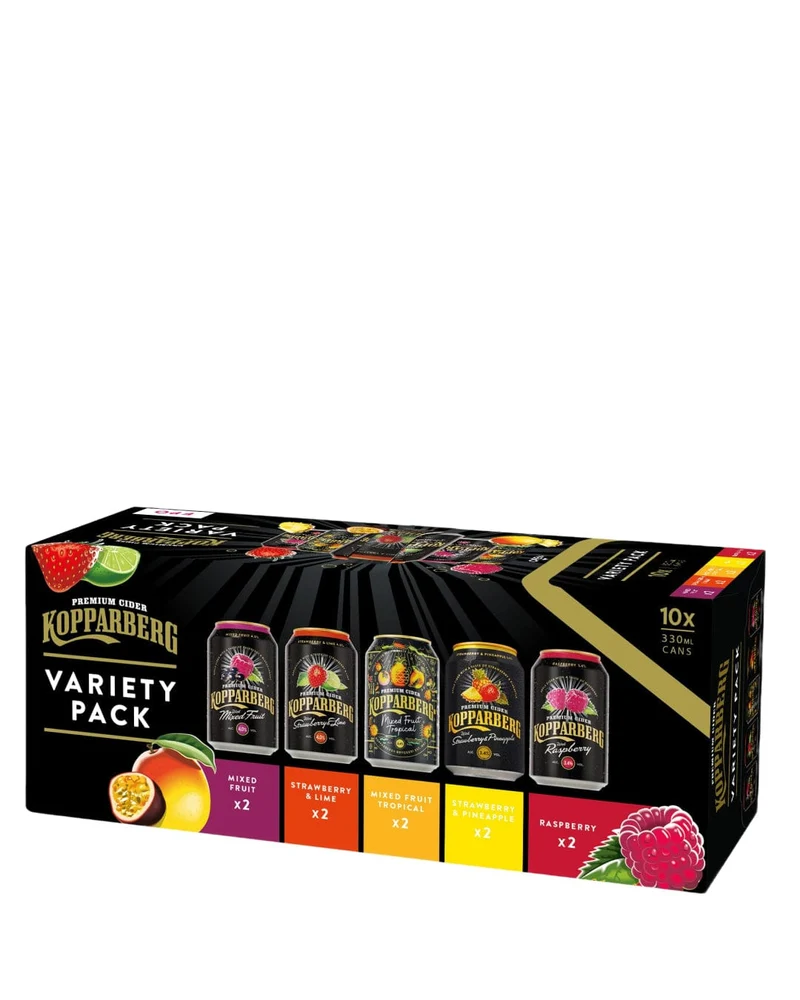Kopparberg Fruit Cider Variety Mixed Case Can Multipack, 10 x 330 ml BBE 18/06/2026