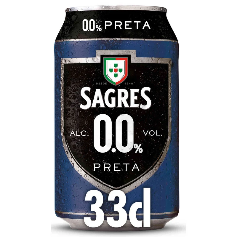Sagres Preta 0.0 Alcohol Free Dark Beer 330ml Bottle