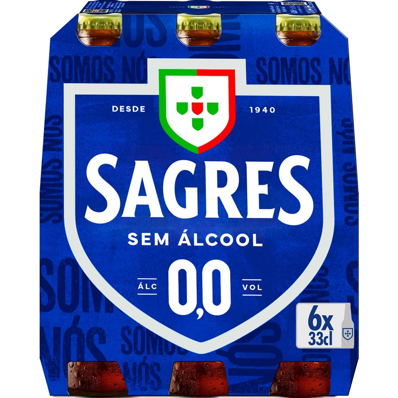 Sagres 0.0 Alcohol Free Beer 6 x 330ml Bottles