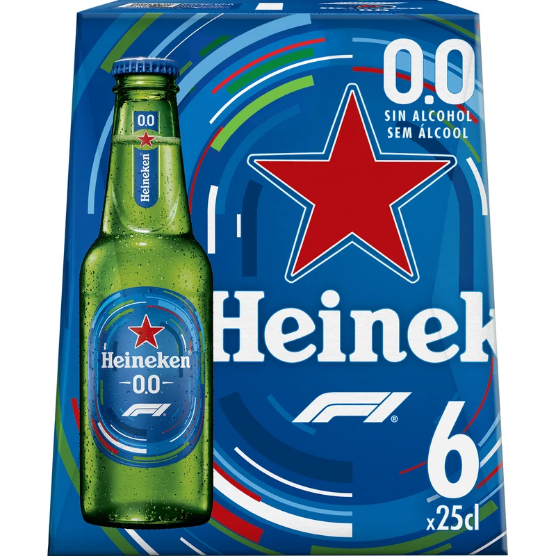 Heineken 0.0 Alcohol Free Lager 6 x 250ml Cans