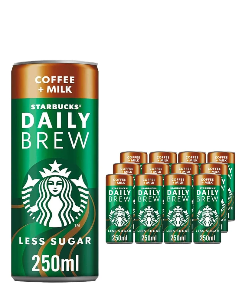 Starbucks Daily Brew Iced Coffee with Milk Can Multipack, 12 x 250 ml